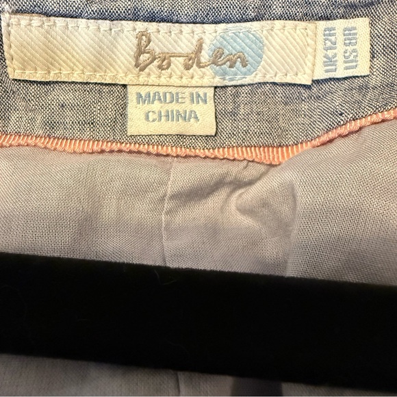 Boden Linen Blend Midi Dress Blue Gray Sleeveless Pockets Women’s 8 - Picture 2 of 9